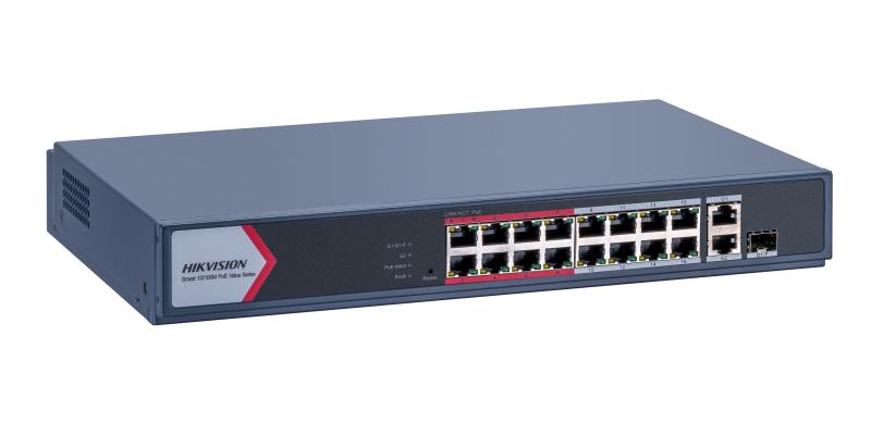 Hikvision 16 Port Fast Ethernet Akıllı POE Switch