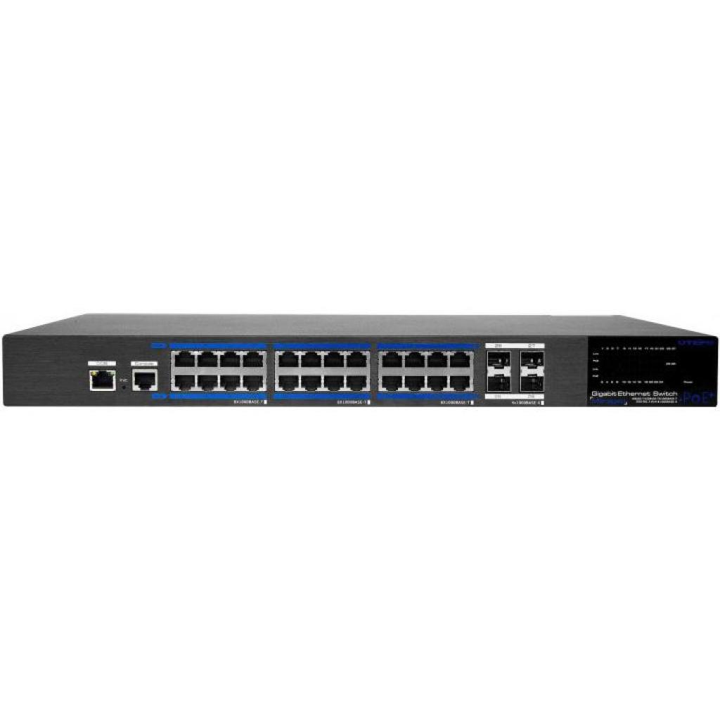 Utepo 24 Port 10/100/1000base-T Yönetilebilir PoE Switch